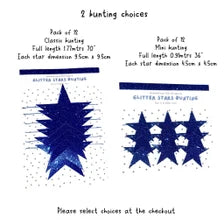 Blue Glitter Star Bunting (Choose Size) – Celestial Card Garland