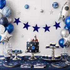Blue Glitter Star Bunting (Choose Size) – Celestial Card Garland