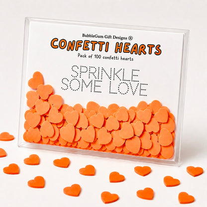 Vibrant confetti table decor colourful hearts double sided party confetti 100 pieces per bag Choose your colour Red orange yellow green blue