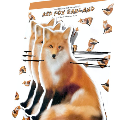 Woodland baby shower decorations red fox banner, Digitally hand drawn fox illustration for woodland theme party
