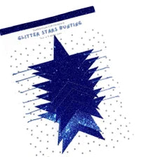 Blue Glitter Star Bunting (Choose Size) – Celestial Card Garland