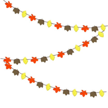 Mini fall leaf garland pumpkin spice colour autumn leaves, Chestnut, Sycamore and birch leaf decoration, Cute reading corner shelf decor