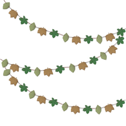 Mini leaf bunting Autumn decor, Chestnut tree Sycamore Sage green Birch tree, Leaf garland mini bunting Fall decorations for shelf decor