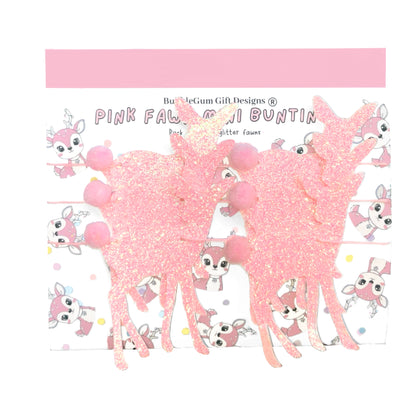 Pink Glitter Deer Bunting (Choose Size) – Kitsch Christmas Garland