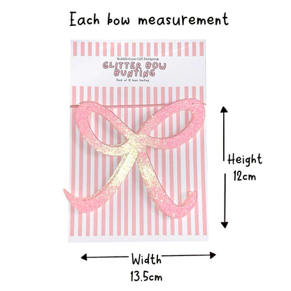 Pink coquette bow birthday decorations Pink glitter bow bunting Sparkly sweet 16 bows garland