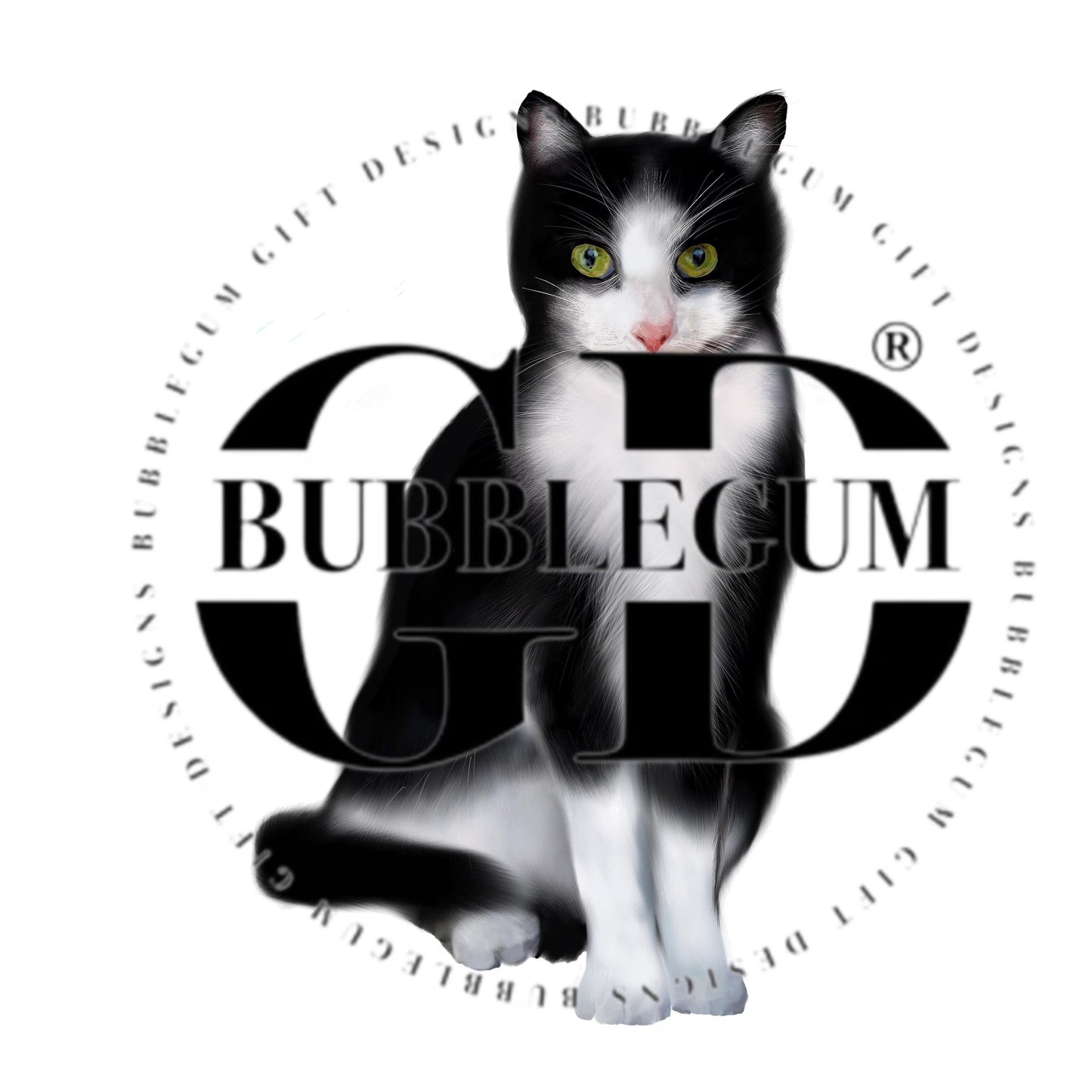 Tuxedo cat theme party banner Black and white kitty cat birthday party decorations Realistic hand drawn pet lover cat illustration