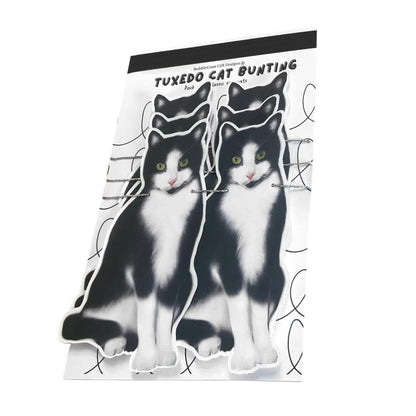 Tuxedo cat theme party banner Black and white kitty cat birthday party decorations Realistic hand drawn pet lover cat illustration