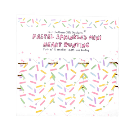 Baby sprinkle bunting Heart shaped garland Pastel hundreds and thousands birthday party decorations Fun sprinkles wall decorations