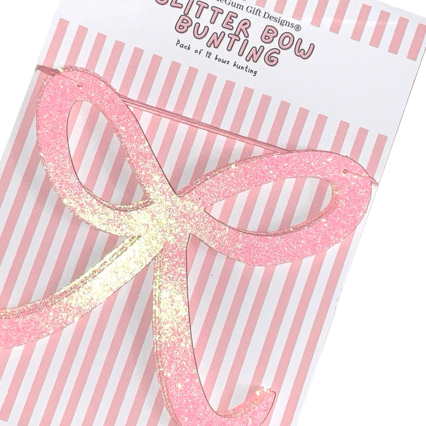Pink coquette bow birthday decorations Pink glitter bow bunting Sparkly sweet 16 bows garland