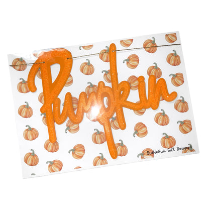 Hello pumpkin baby shower banner, Autumn orange glitter sign, Cozy fall themed gender reveal decoration with pumpkins