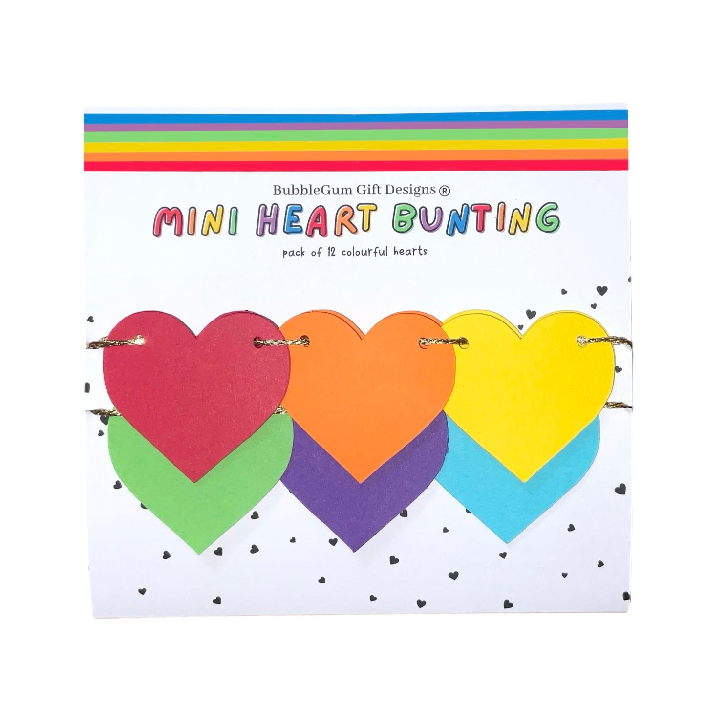 Colourful rainbow heart mini bunting Pride month LGBT symbol love hearts garland Spectrum Heart decoration and gender six colour