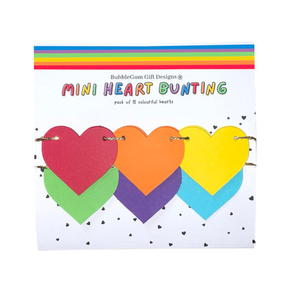 Colourful rainbow heart mini bunting Pride month LGBT symbol love hearts garland Spectrum Heart decoration and gender six colour