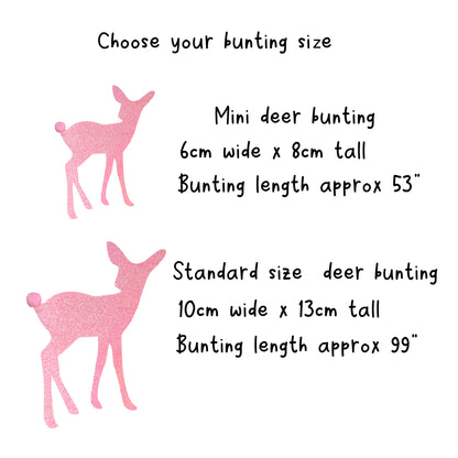 Pink Glitter Deer Bunting (Choose Size) – Kitsch Christmas Garland
