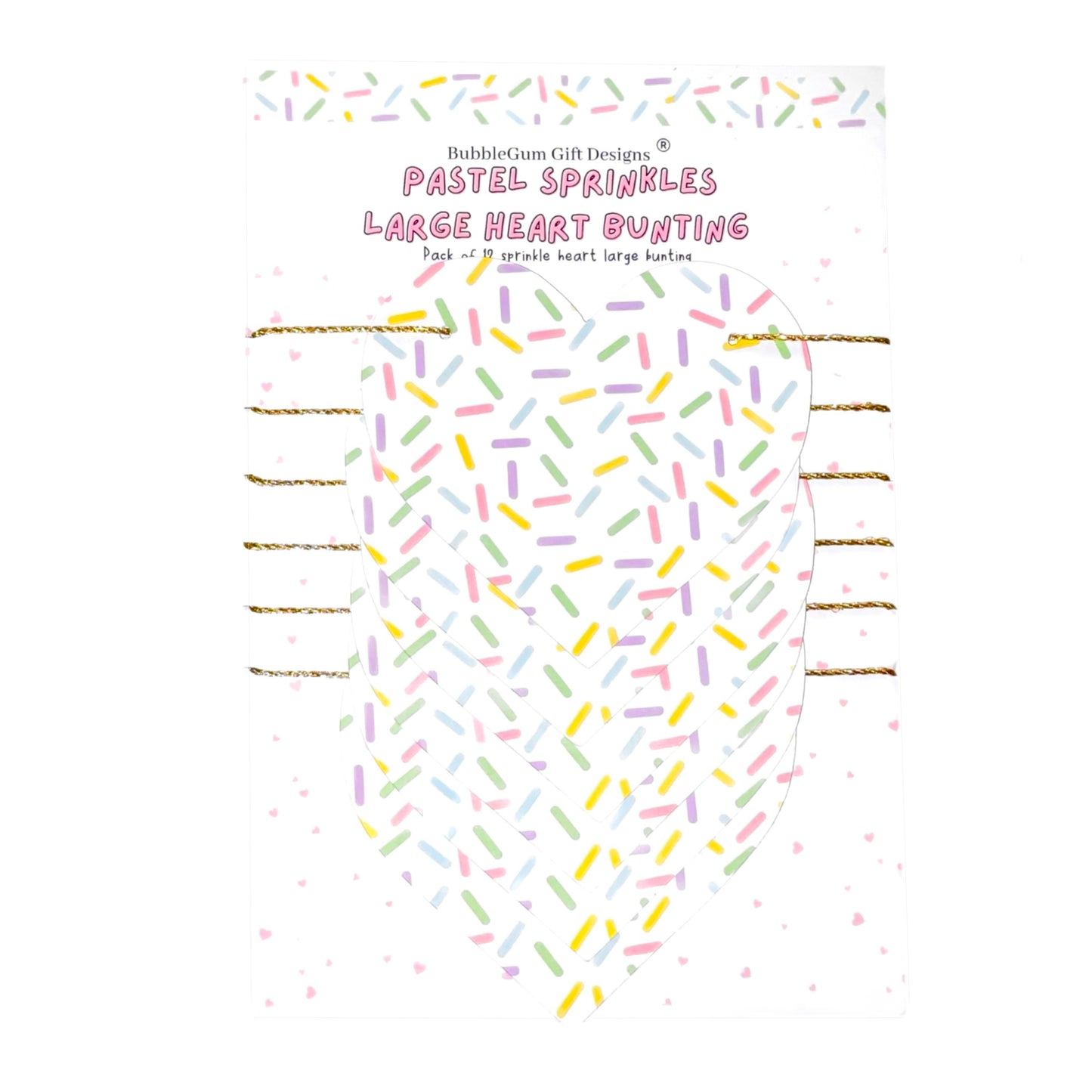 Baby sprinkle bunting Heart shaped garland Pastel hundreds and thousands birthday party decorations Fun sprinkles wall decorations