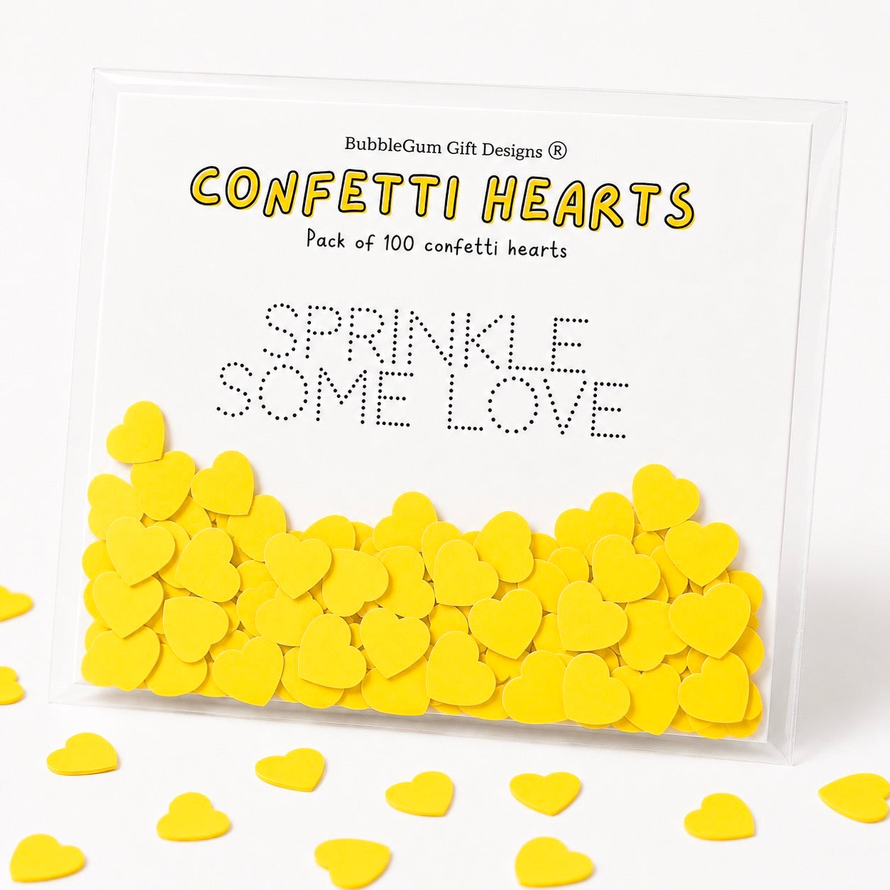 Vibrant confetti table decor colourful hearts double sided party confetti 100 pieces per bag Choose your colour Red orange yellow green blue