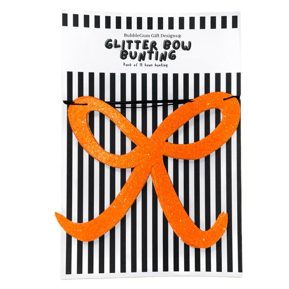 Halloween Bow Decor, Glitter Coquette Bow Garland, Hand Drawn Halloween Bunting, Choose Your Colour, 12 Bows