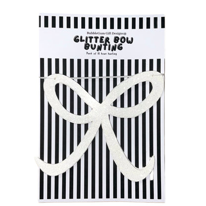 Halloween Bow Decor, Glitter Coquette Bow Garland, Hand Drawn Halloween Bunting, Choose Your Colour, 12 Bows