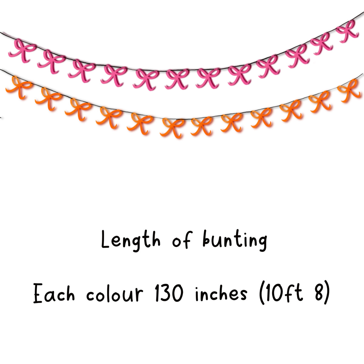Halloween Bow Decor, Glitter Coquette Bow Garland, Hand Drawn Halloween Bunting, Choose Your Colour, 12 Bows