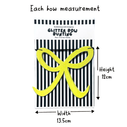 Halloween Bow Decor, Glitter Coquette Bow Garland, Hand Drawn Halloween Bunting, Choose Your Colour, 12 Bows