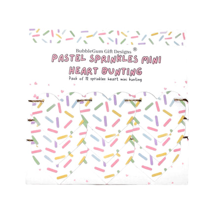 Sprinkles bunting heart shaped garland Pastel hundreds and thousands birthday party decorations Choose size