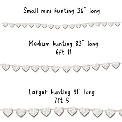Sprinkles bunting heart shaped garland Pastel hundreds and thousands birthday party decorations Choose size