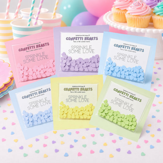 Dreamy pastel table confetti hearts double sided love heart party scatters 100 pieces per bag - choose your colour