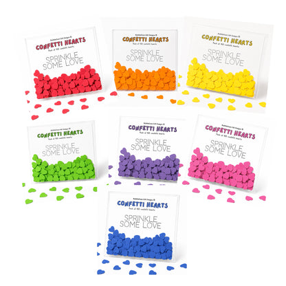 Vibrant confetti table decor colourful hearts double sided party confetti 100 pieces per bag Choose your colour Red orange yellow green blue