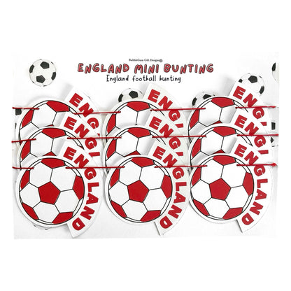 Football mini bunting England wording red and white sport party decorations football themed Championship footy fan garland World Cup