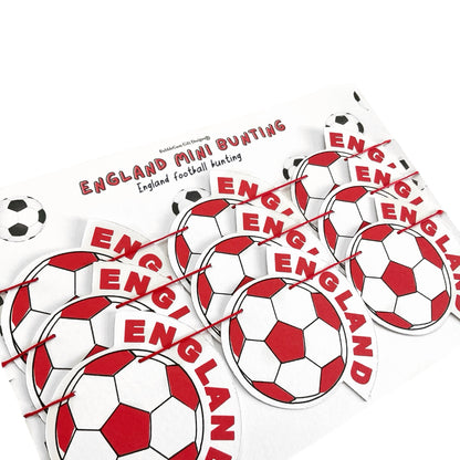 Football mini bunting England wording red and white sport party decorations football themed Championship footy fan garland World Cup