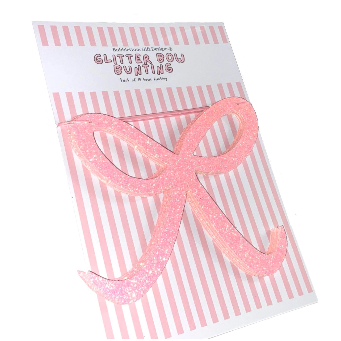 Pink Glitter Christmas Bow Bunting Pink Christmas Garland Preppy Coquette Holiday Decorations