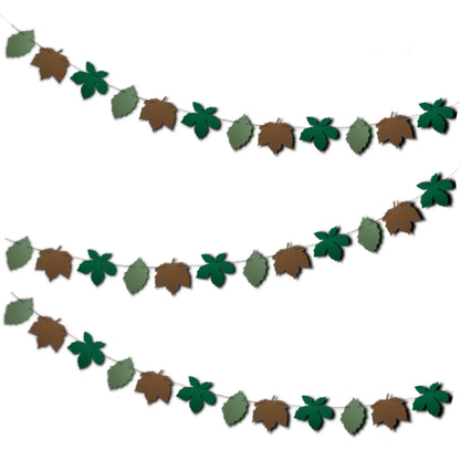 Leaf bunting Autumn decor Chestnut tree Sycamore Sage green Birch tree Leaf garland mini bunting Fall decorations for shelf decor