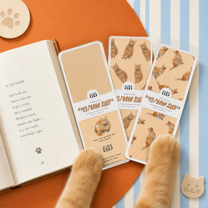 Ginger Cat Bookmark (Choose Design or Pack) – Laminated Linen Card