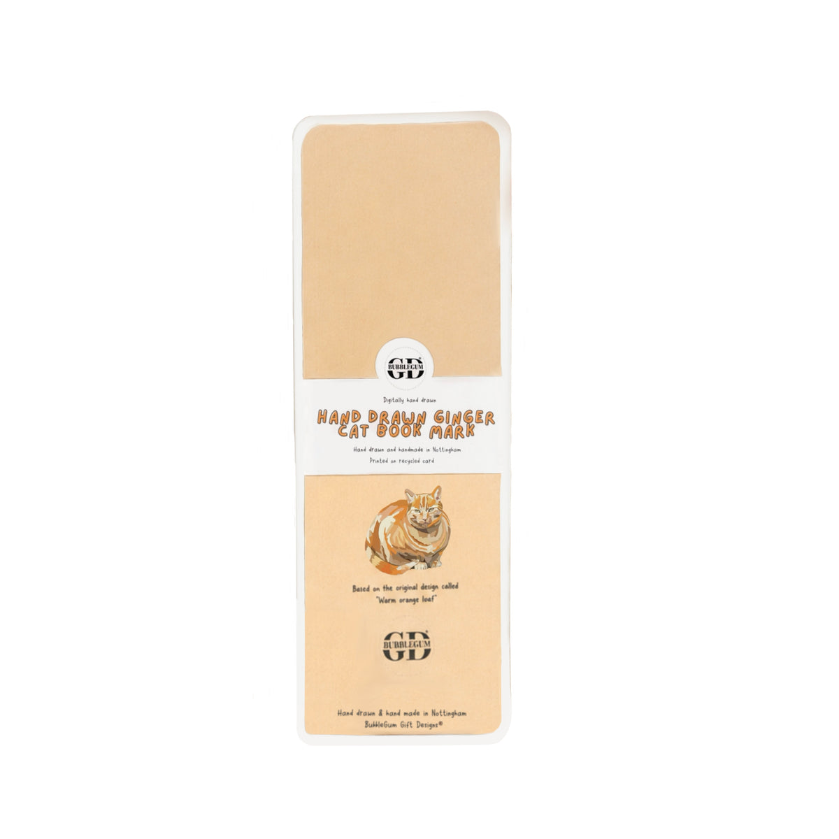Ginger Cat Bookmark (Choose Design or Pack) – Laminated Linen Card