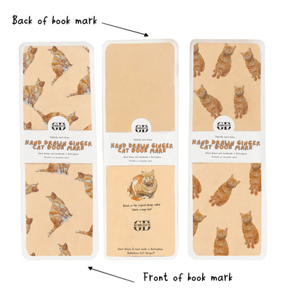 Ginger Cat Bookmark (Choose Design or Pack) – Laminated Linen Card