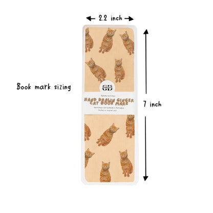 Ginger Cat Bookmark (Choose Design or Pack) – Laminated Linen Card