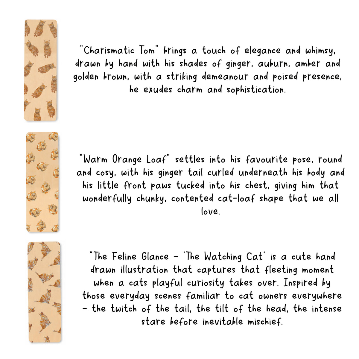Ginger Cat Bookmark (Choose Design or Pack) – Laminated Linen Card