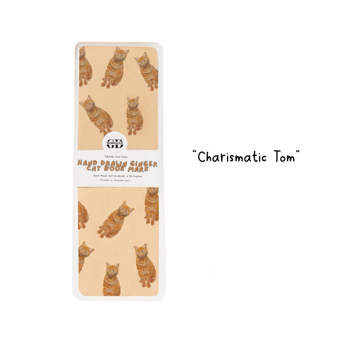 Ginger Cat Bookmark (Choose Design or Pack) – Laminated Linen Card