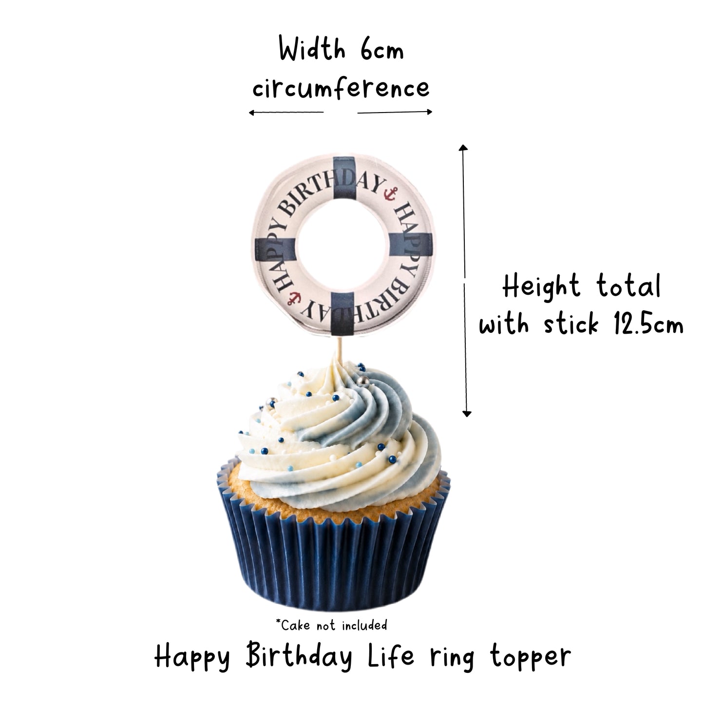 Sardine cupcake toppers nautical theme birthday party Funny seaside fish cupcake decorations
