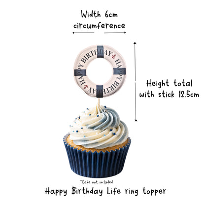 Sardine cupcake toppers nautical theme birthday party Funny seaside fish cupcake decorations