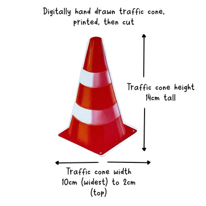 Traffic Cone Bunting (Choose String Colour) – Construction Garland
