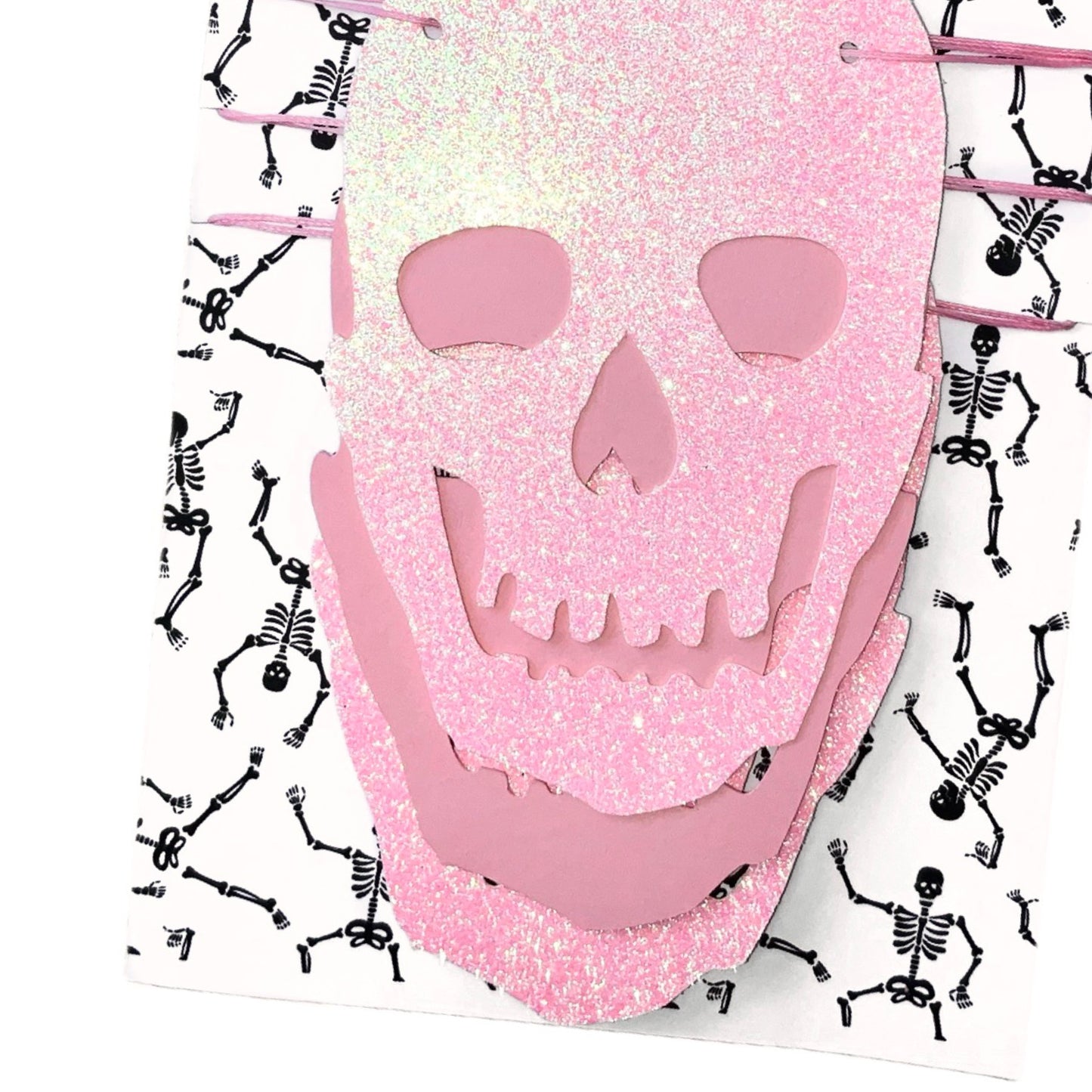 Pink skull banner Halloween decoration, Pastel Halloween skull heads, Pink goth skulls decoration