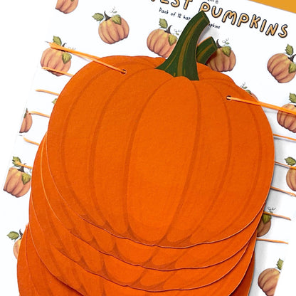 Thanksgiving pumpkin garland, Fall pumpkin orange Autumn decor, Printed harvest pumpkin decoration