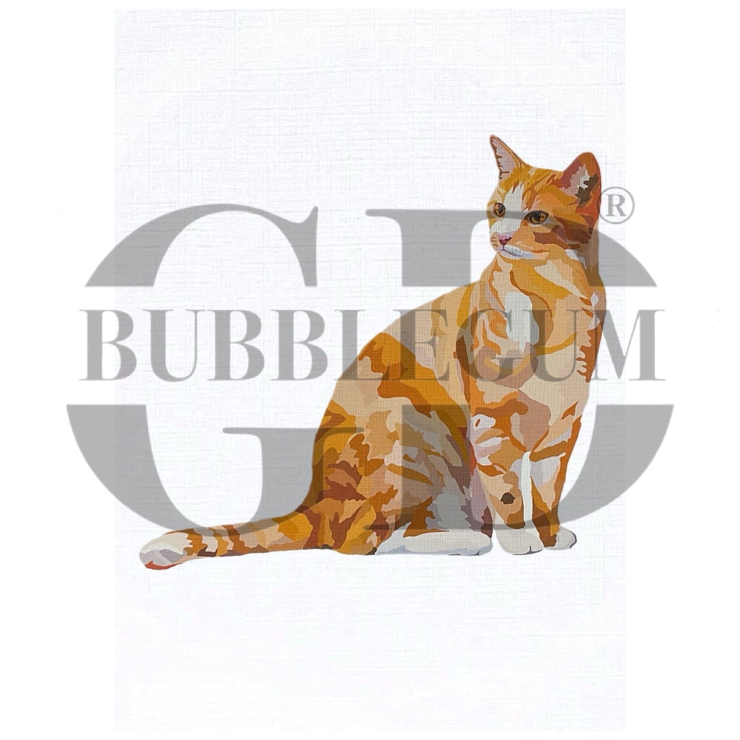 Ginger cat portrait The Feline glance, Cat art wall print, Cat gifts for cat mum, digitally hand drawn A4 or A5