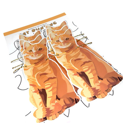 Ginger cat themed party bunting, Cute orange cat birthday decoration, 2 sizes available