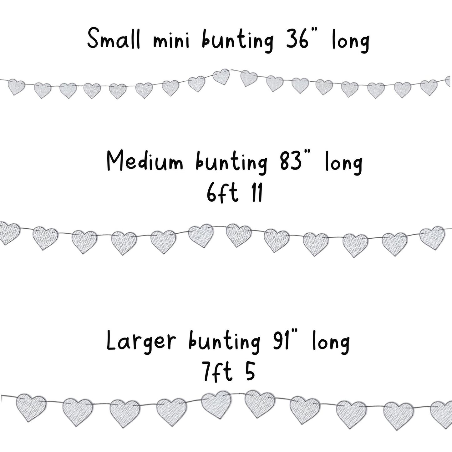 Polka dot heart garland Spotted black and white birthday decorations Monochrome party bunting Choose size