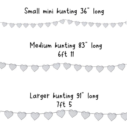Polka dot heart garland Spotted black and white birthday decorations Monochrome party bunting Choose size