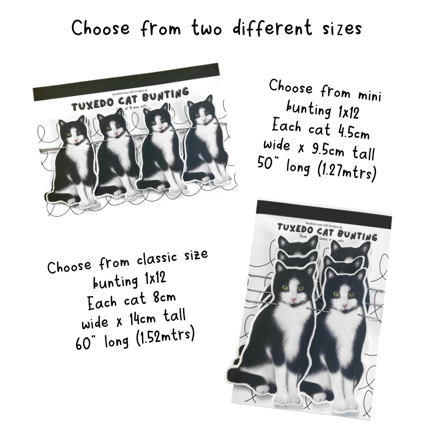 Tuxedo cat theme party banner Black and white kitty cat birthday party decorations Realistic hand drawn pet lover cat illustration