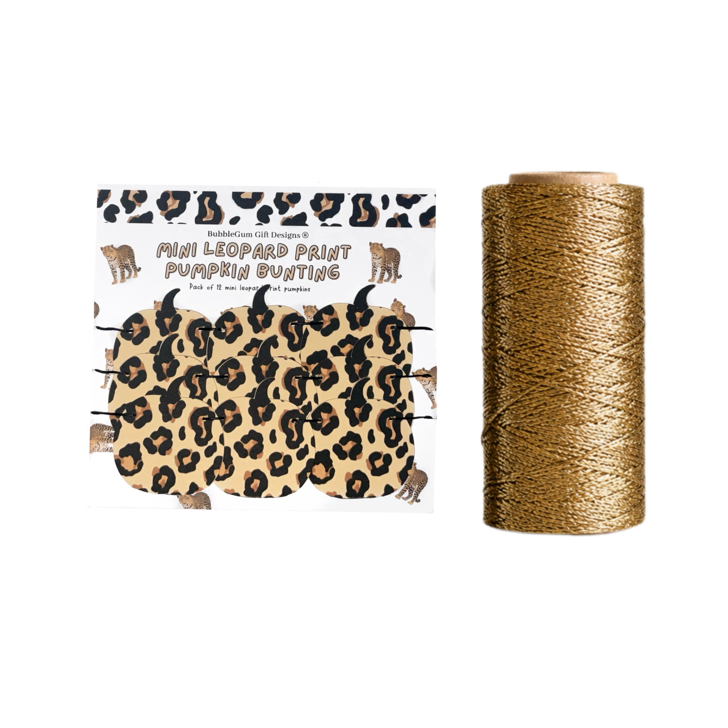 Leopard Print Pumpkin Garland Halloween Pumpkin Bunting Autumn Fall Decorations Animal Print Pumpkin Decor