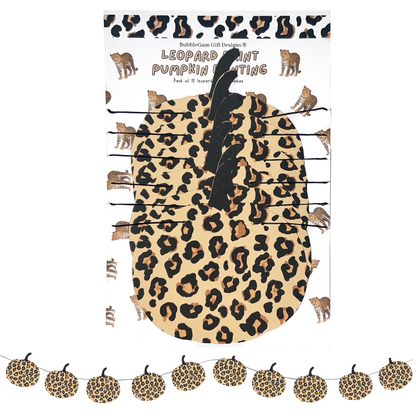Leopard Print Pumpkin Garland Halloween Pumpkin Bunting Autumn Fall Decorations Animal Print Pumpkin Decor