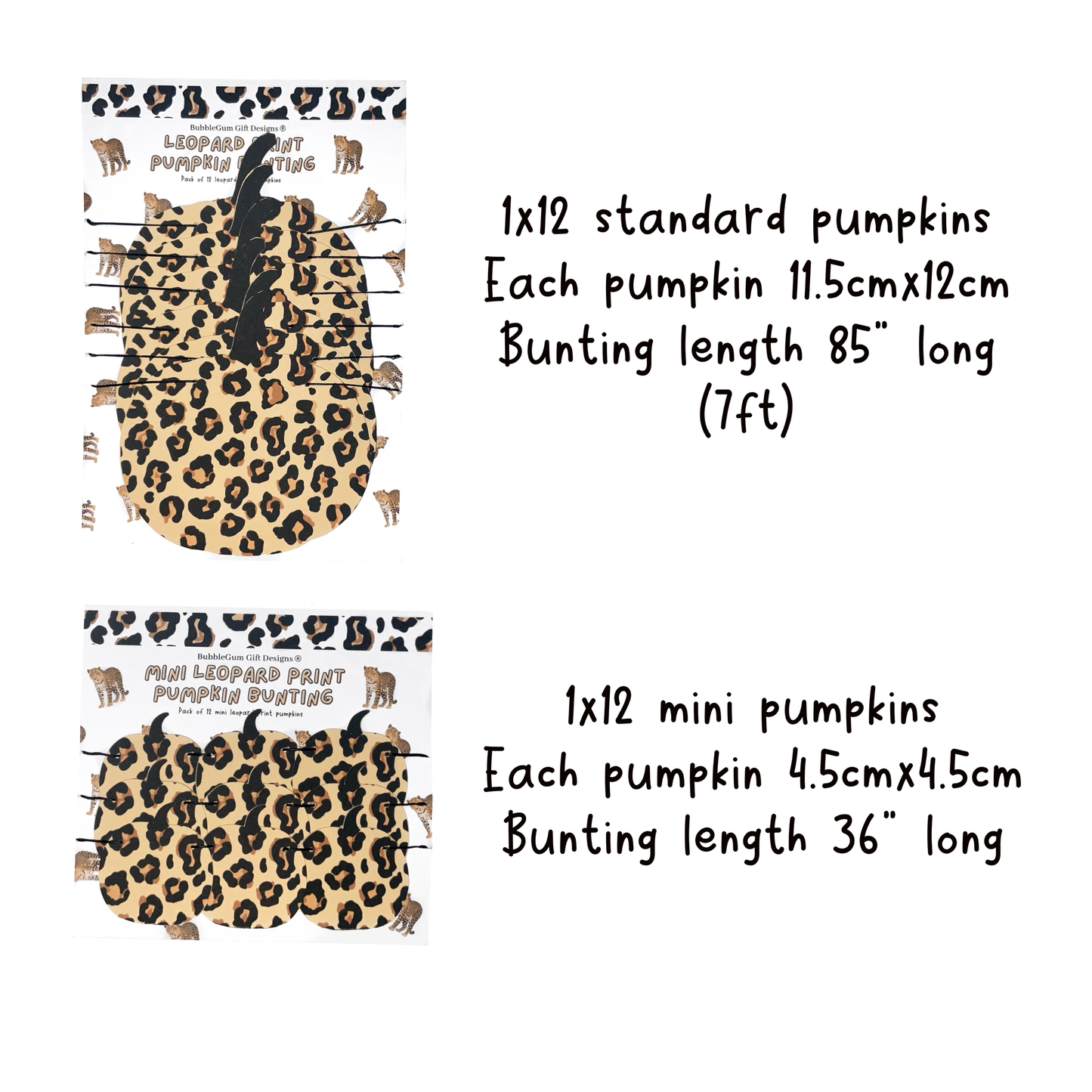 Leopard Print Pumpkin Garland Halloween Pumpkin Bunting Autumn Fall Decorations Animal Print Pumpkin Decor